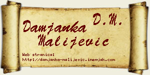 Damjanka Malijević vizit kartica